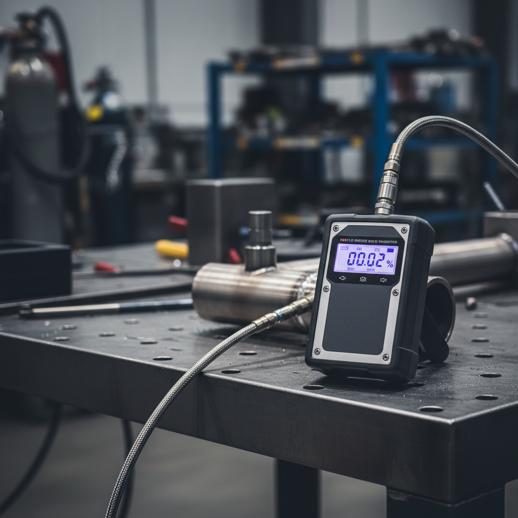 A weld purge monitor with an oxygen sensor reading a gas sample drawn from a sealed purge chamber.
